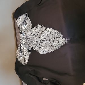 Sequin bow back blouse